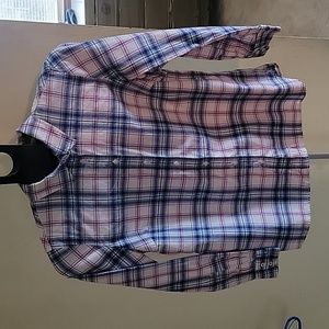 Women's Talbots Petite Plaid Shirt, White, Blue, Red, Green, Gray Multi, Size MP